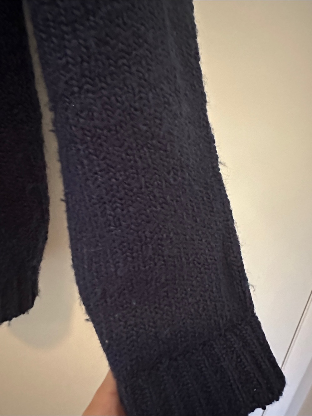 Round-Neck Navy Button-Front Cardigan - Picture 2 of 3